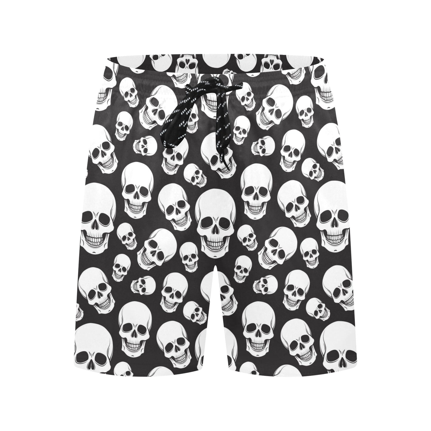 Skull Print Design LKS301 Men's Swim Trunks Beach Shorts