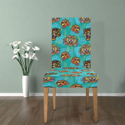 Tattoo Tiger Head Print Design LKS304 Dining Chair Slipcover
