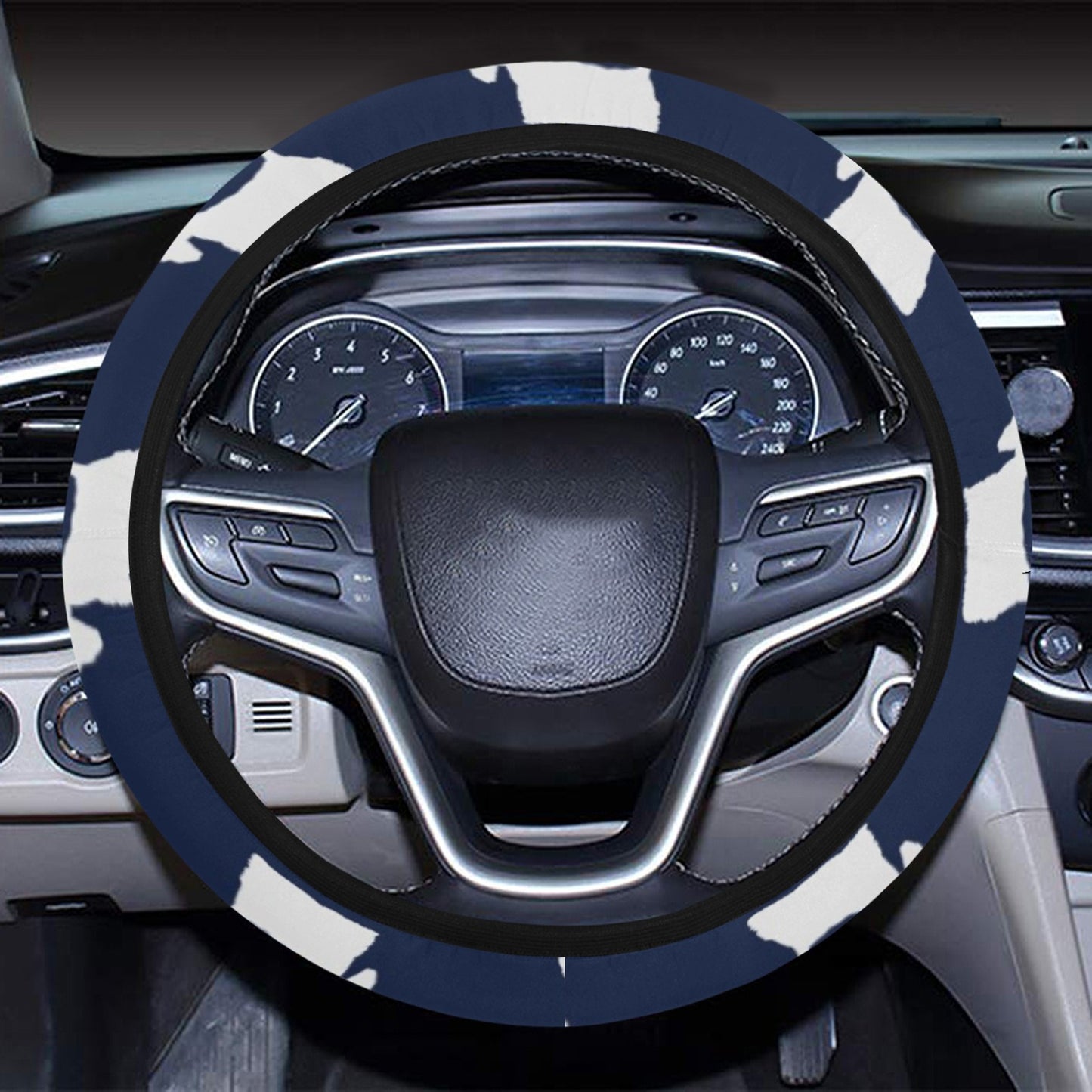 Scottish Terriers Print Design LKS303 Steering Wheel Cover with Elastic Edge