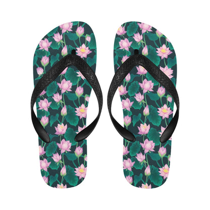 Water Lily Print Design LKS302 Flip Flops