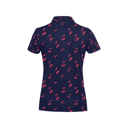 Cherry Pattern Print Design 02 Women's Polo Shirt