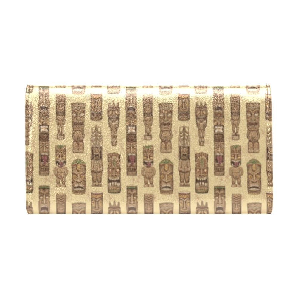 Totem Tiki Style Themed Design Women's Trifold Wallet