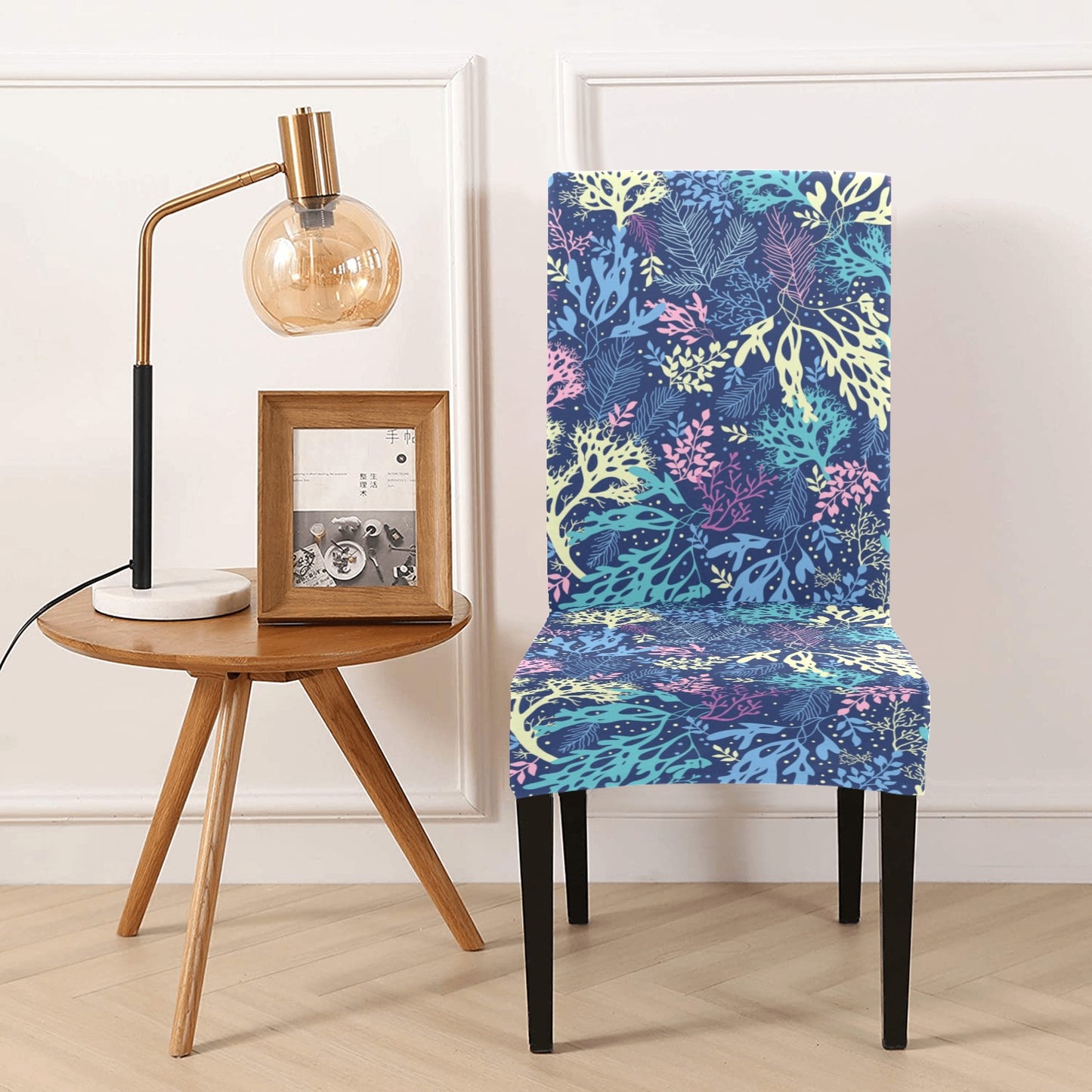 Seaweed Print Design LKS301 Dining Chair Slipcover