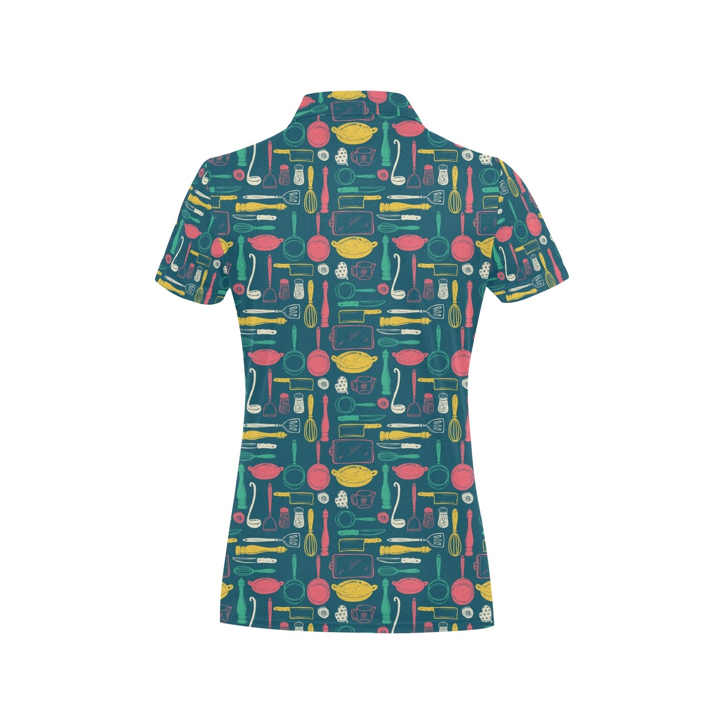 Cooking Kitchen Tools Pattern Print Design 01 Women's Polo Shirt