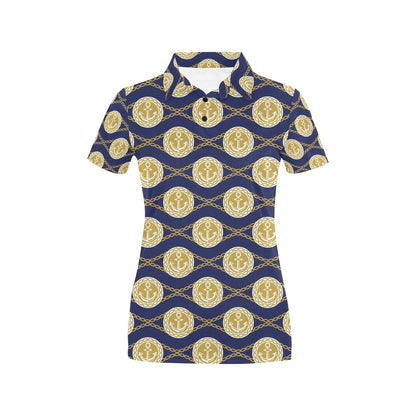 Anchor Luxury Pattern Women's Polo Shirt