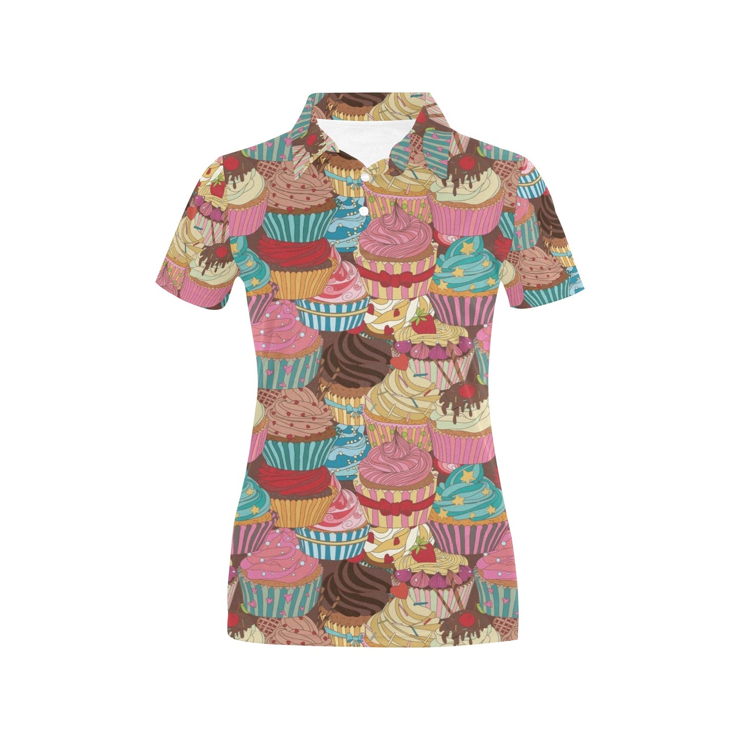 Cupcake Pattern Print Design CP01 Women's Polo Shirt