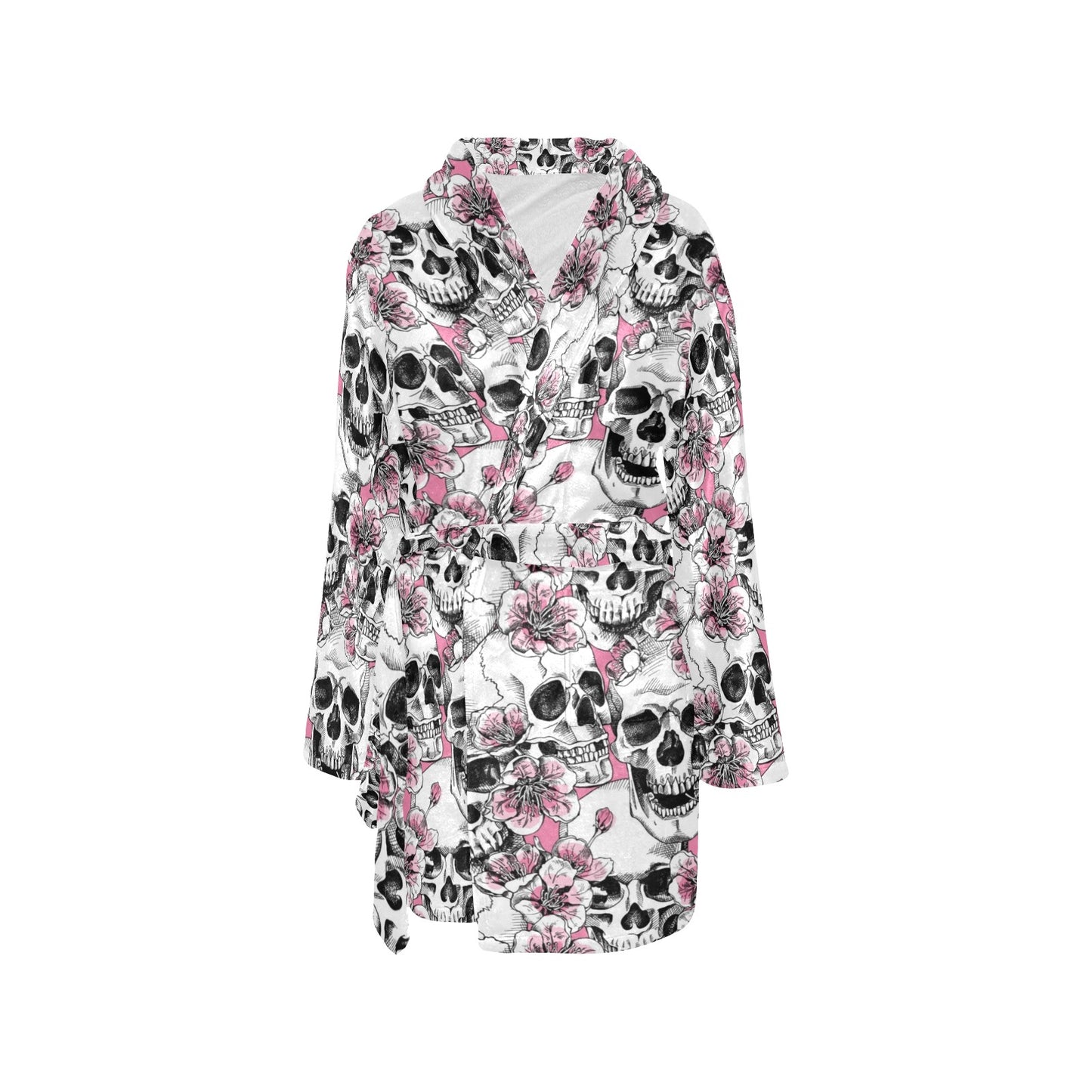 Cherry Blossom Pattern Print Design CB03 Women's Fleece Robe