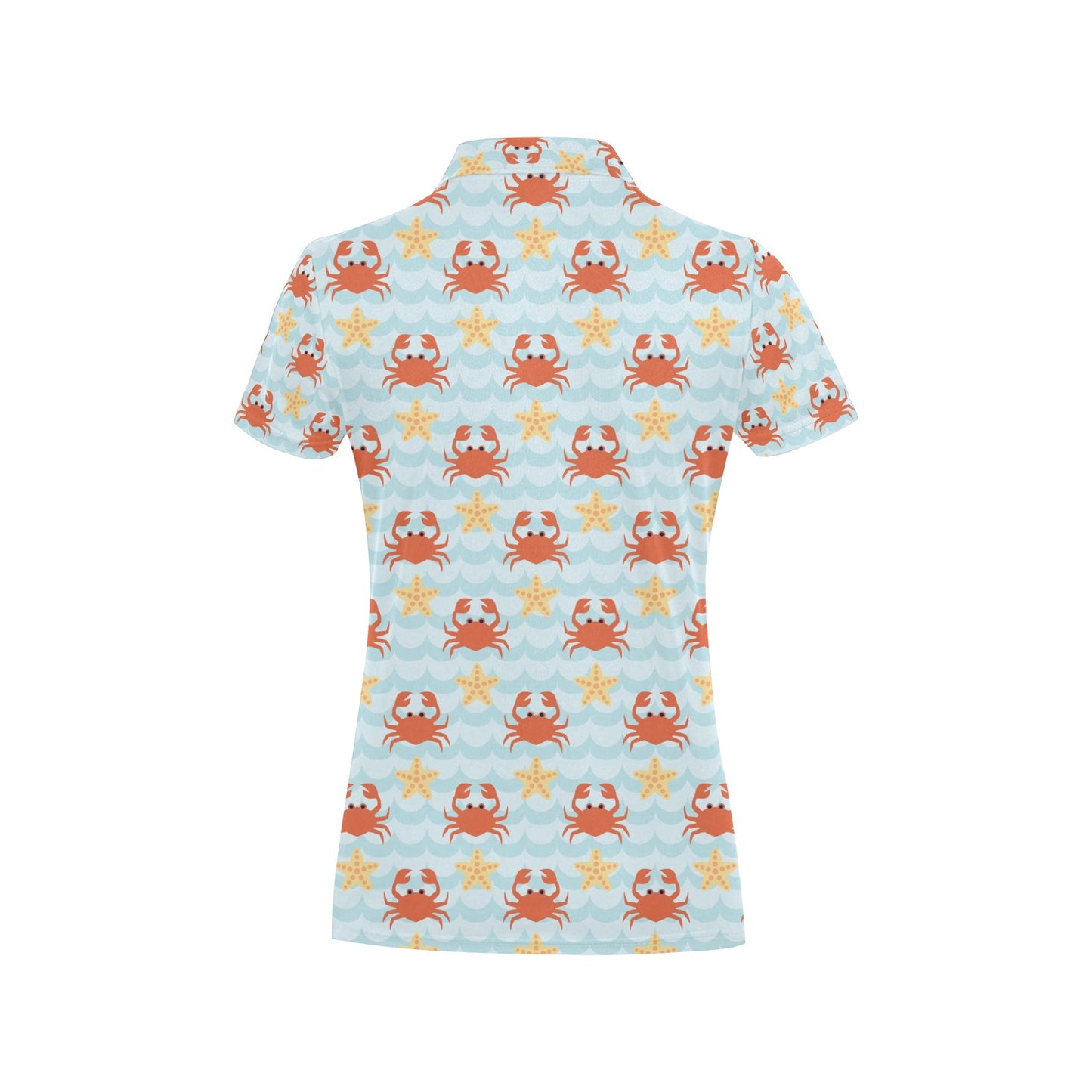 Crab Pattern Print Design 03 Women's Polo Shirt