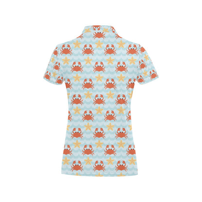 Crab Pattern Print Design 03 Women's Polo Shirt
