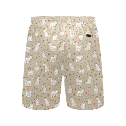 Scottish Terriers Print Design LKS3017 Men's Swim Trunks Beach Shorts