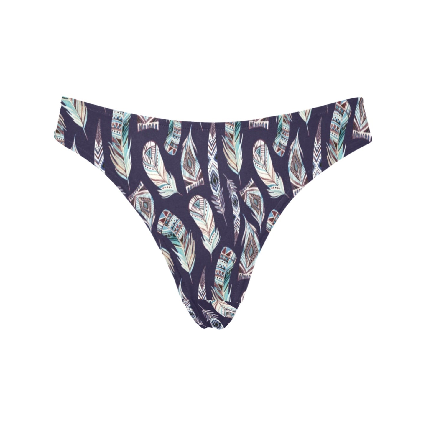 Feather Vintage Boho Design Print Women's Thongs