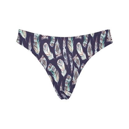 Feather Vintage Boho Design Print Women's Thongs