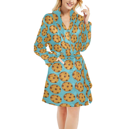 Cookie Pattern Print Design 01 Women's Fleece Robe