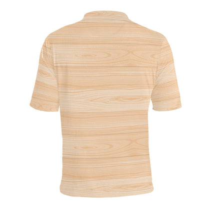 Wood Texture Print Design LKS302 Men Polo Shirt