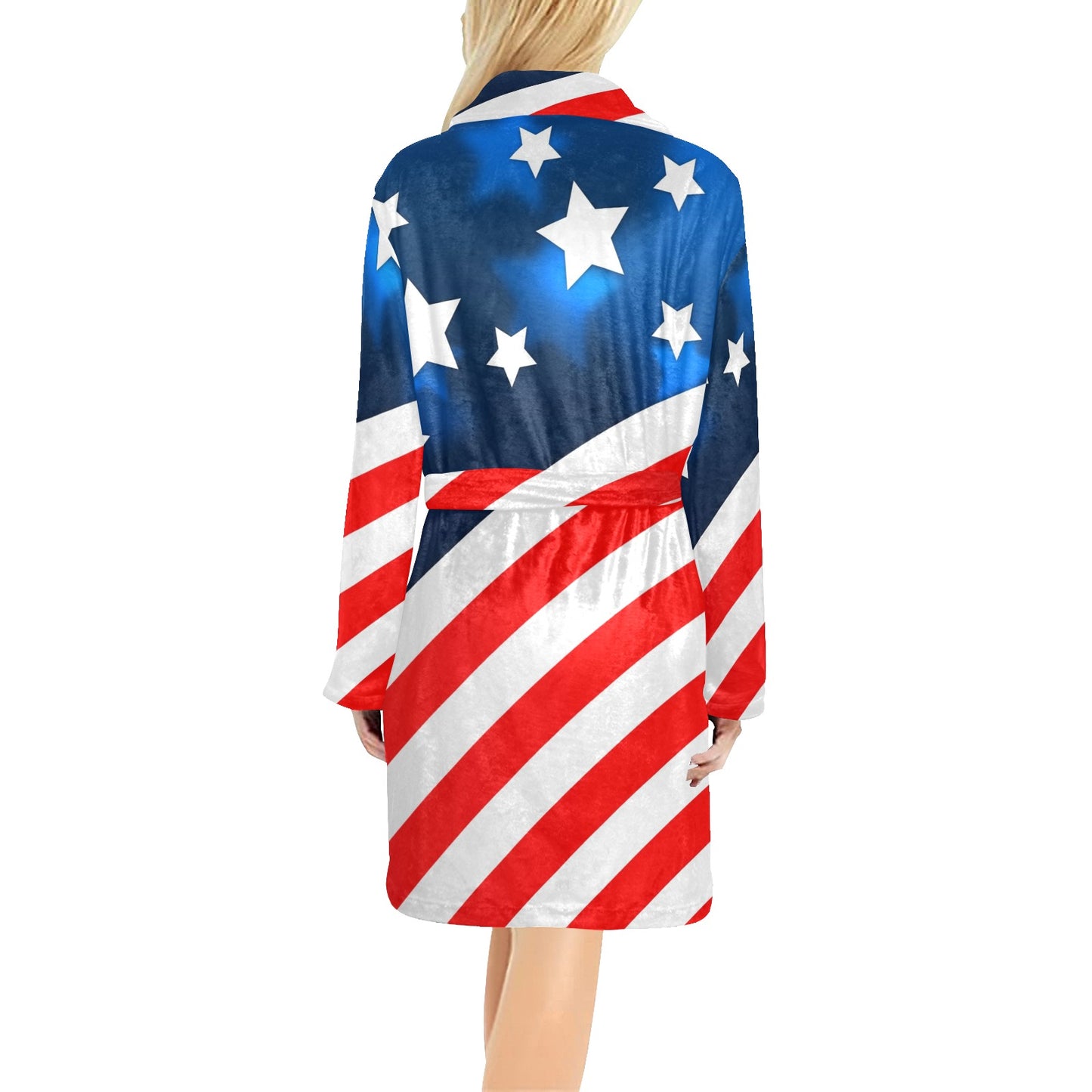 American flag Style Women's Fleece Robe