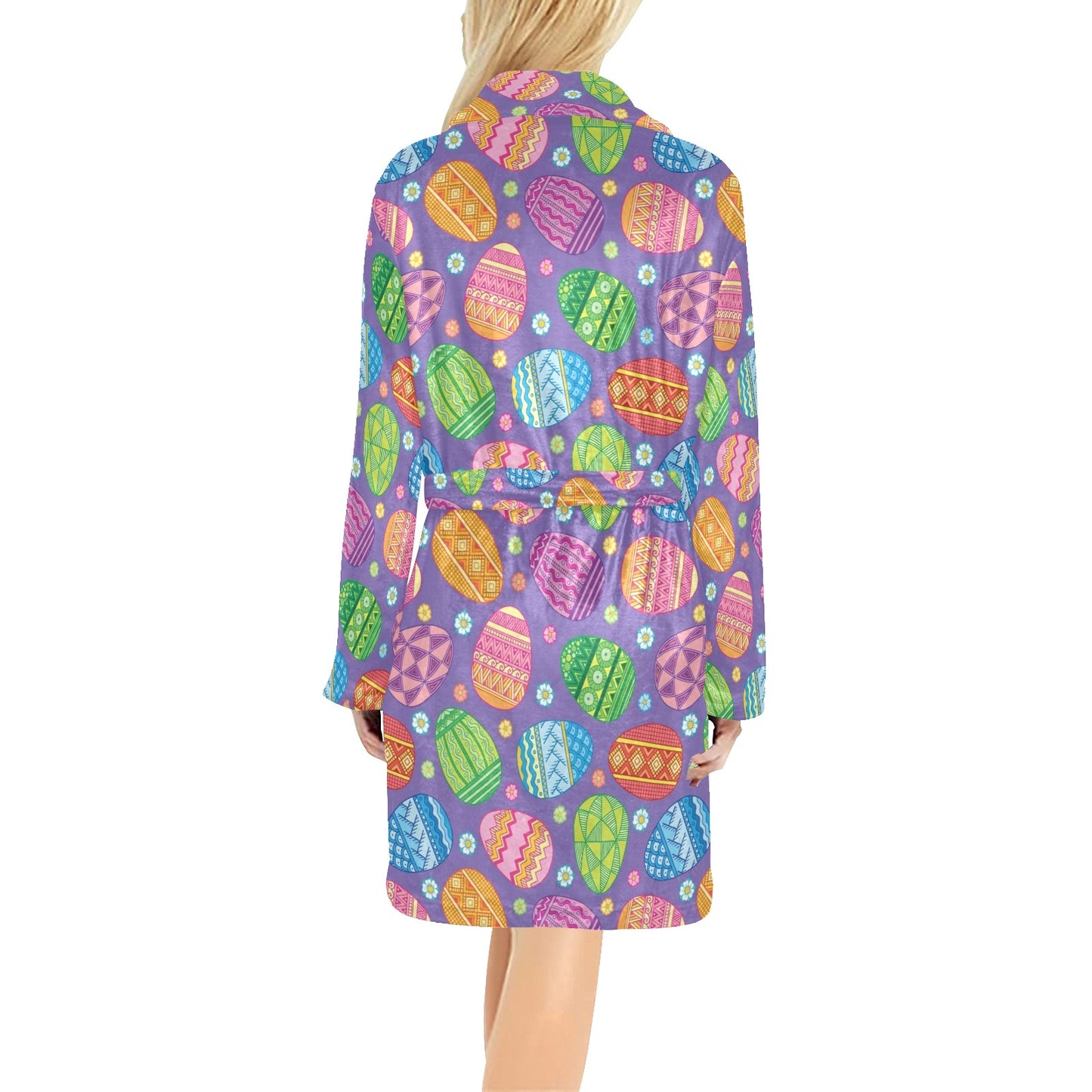 Easter Eggs Pattern Print Design RB010 Women's Fleece Robe