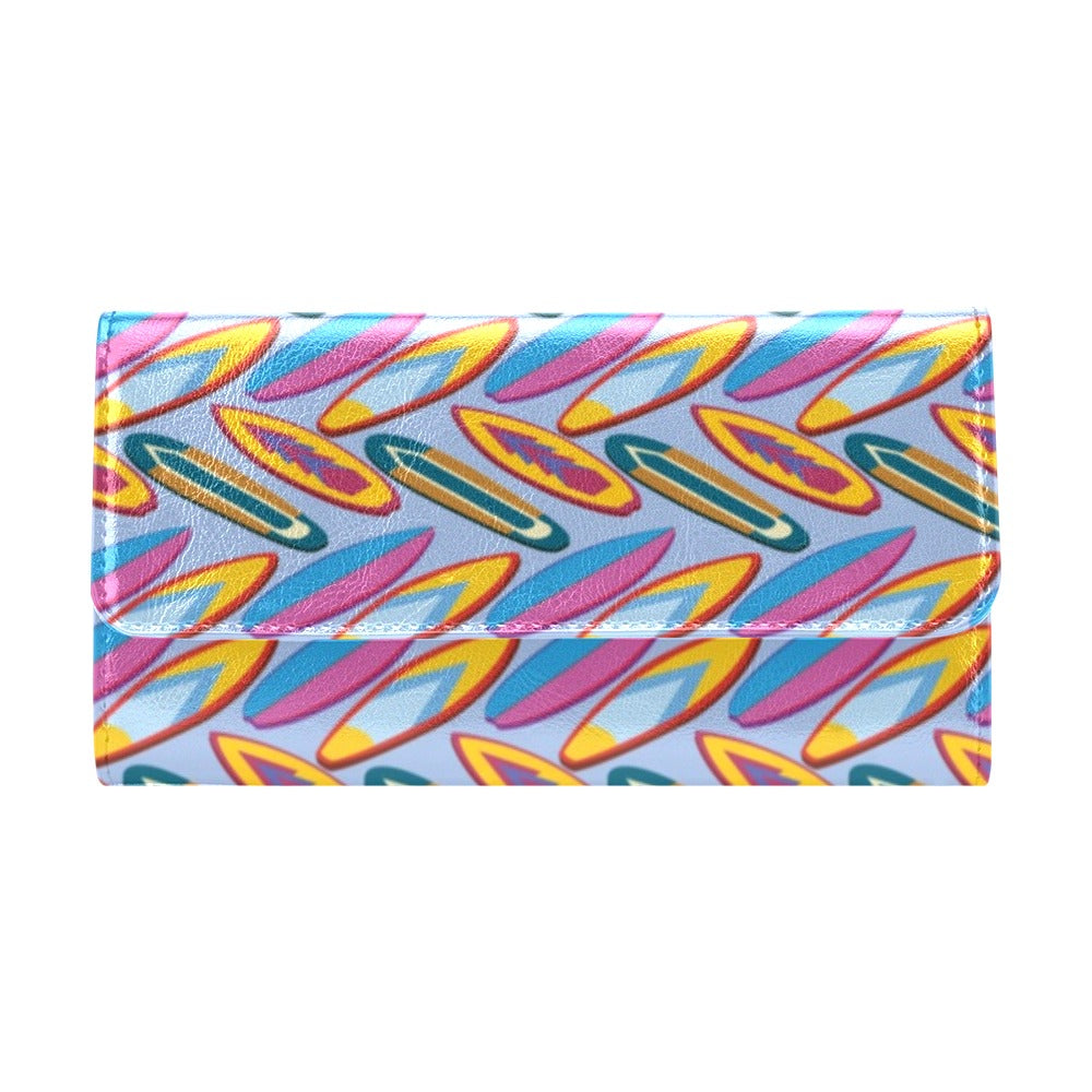 Surfboard Pattern Print Design LKS303 Women's Trifold Wallet