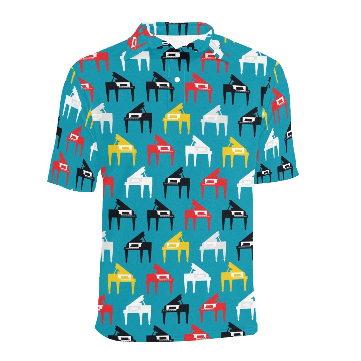 Piano Print Design LKS403 Men Polo Shirt