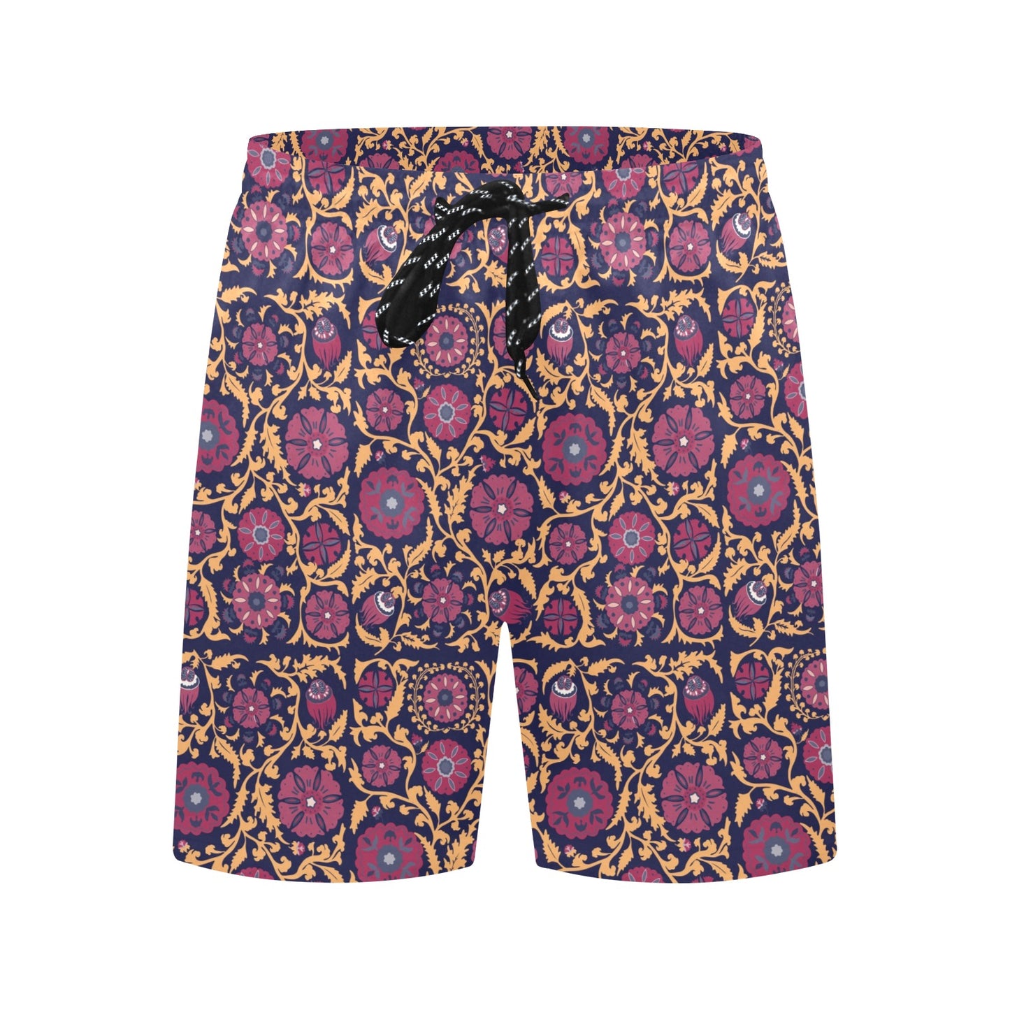 Suzani Print Design LKS303 Men's Swim Trunks Beach Shorts