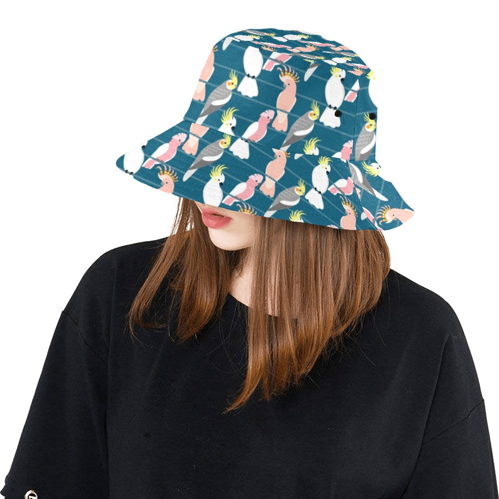 Cockatoo Print Design LKS401 Unisex Bucket Hat