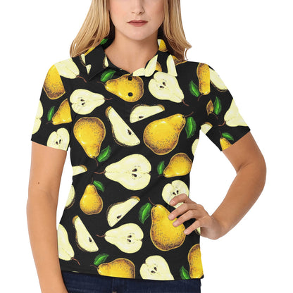 Pear Pattern Print Design PE01 Women's Polo Shirt
