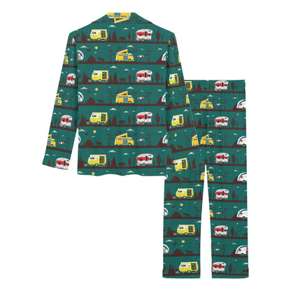 Camper Pattern Print Design 05 Women's Long Pajama Set