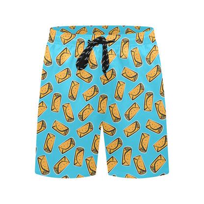 Burrito Print Design LKS301 Men's Swim Trunks Beach Shorts