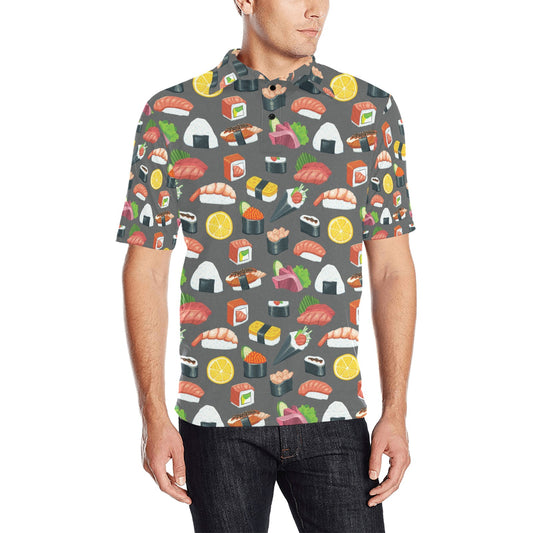 Sushi Print Design LKS302 Men Polo Shirt