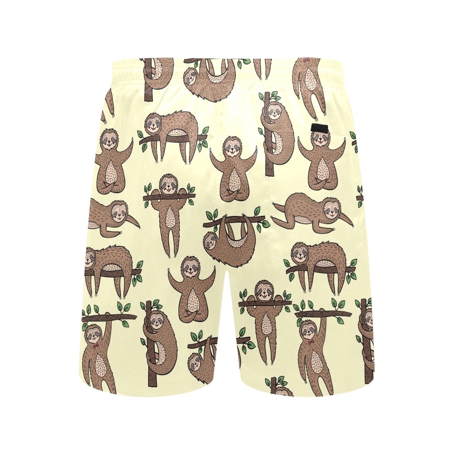 Sloth Print Design LKS3010 Men's Swim Trunks Beach Shorts