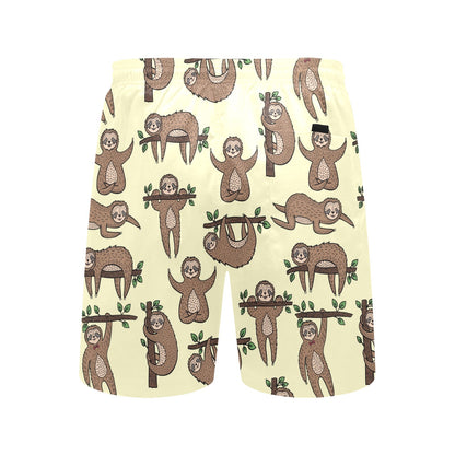 Sloth Print Design LKS3010 Men's Swim Trunks Beach Shorts