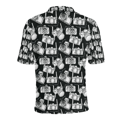 Camera Pattern Print Design 01 Men Polo Shirt