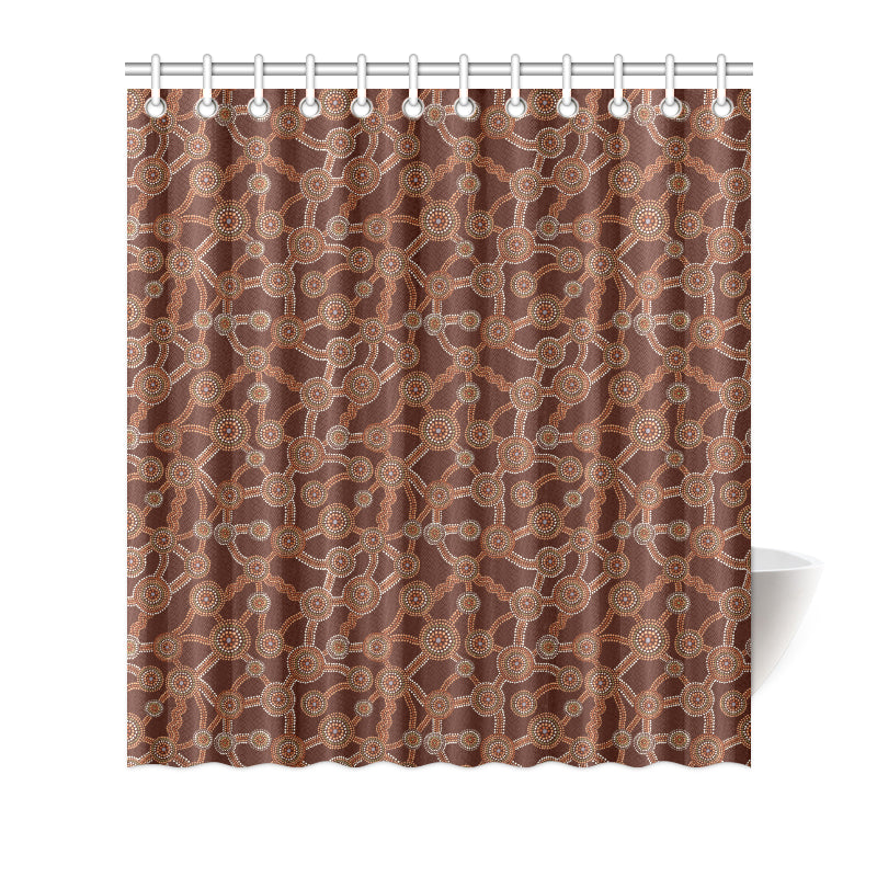 Aboriginal Pattern Print Design 03 Shower Curtain