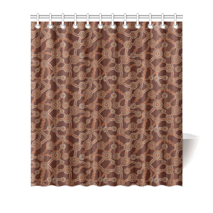 Aboriginal Pattern Print Design 03 Shower Curtain