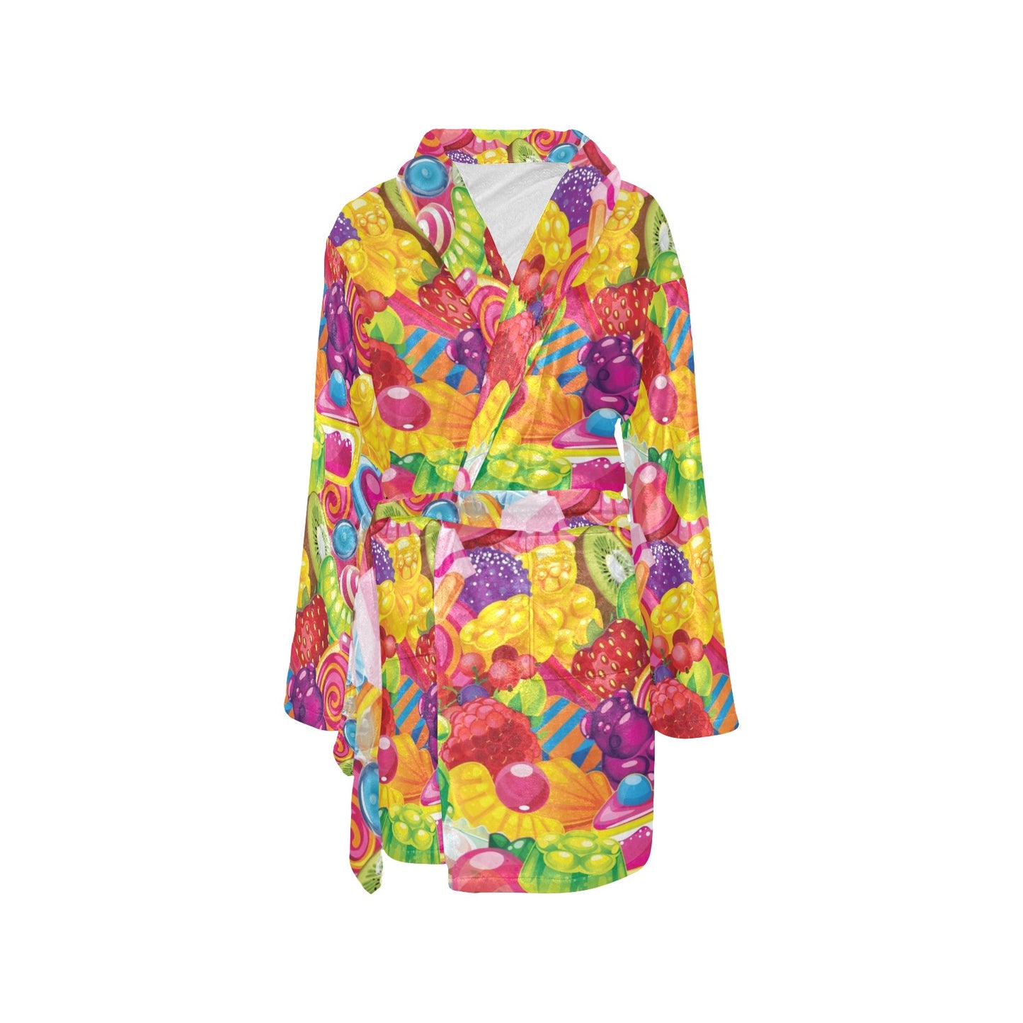 Candy Pattern Print Design CA01 Women's Fleece Robe