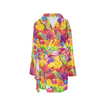 Candy Pattern Print Design CA01 Women's Fleece Robe