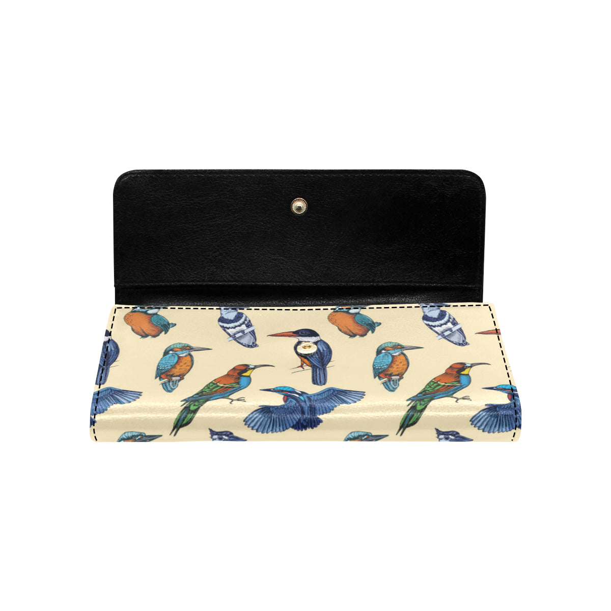 Kingfisher Bird Pattern Print Design 04 Women's Trifold Wallet