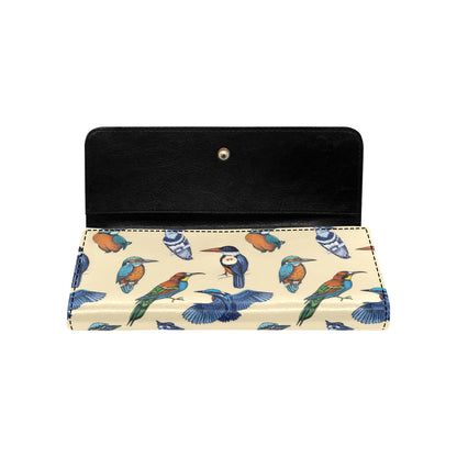 Kingfisher Bird Pattern Print Design 04 Women's Trifold Wallet