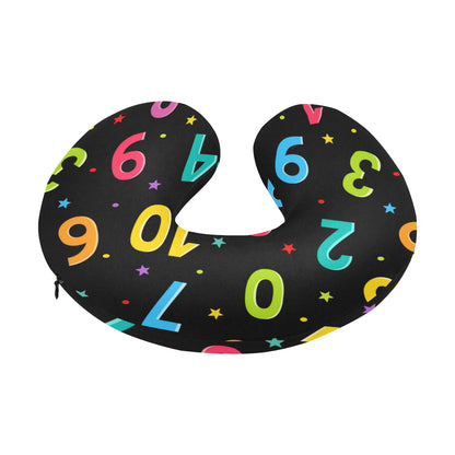 Number Pattern Print Design A04 U-Shaped Travel Neck Pillow