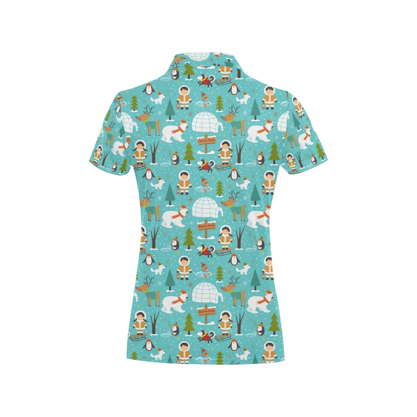 Eskimo Pattern Print Design 01 Women's Polo Shirt