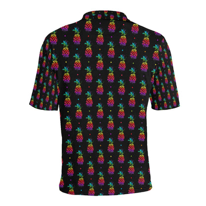 Pineapple Rainbow Dot Print Men Polo Shirt