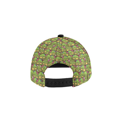 Zombie Head Design Pattern Print Snapback Cap