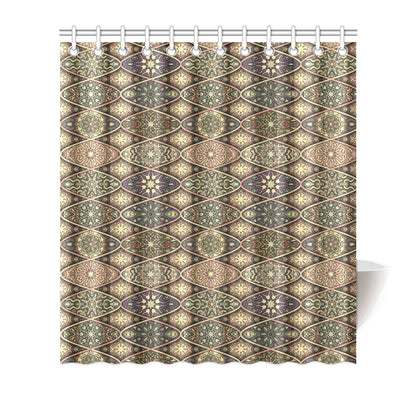 Mandala Motif Themed Design Print Shower Curtain