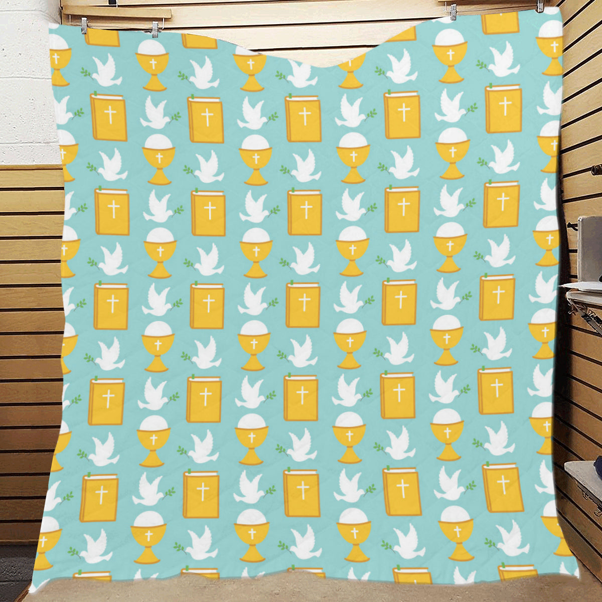 Christian Pattern Print Design 02 Premium Quilt