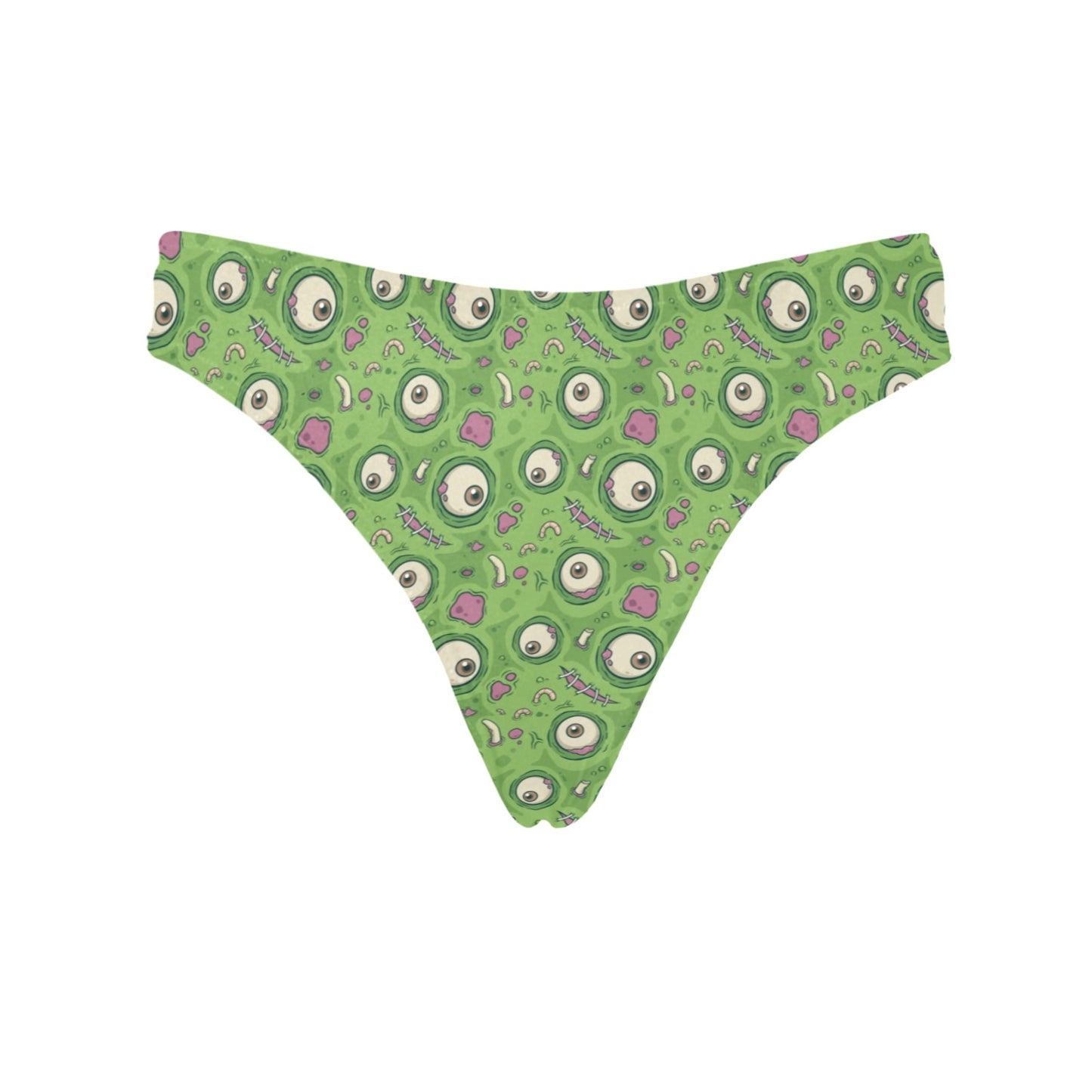 Zombie Eyes Design Pattern Print Women's Thongs