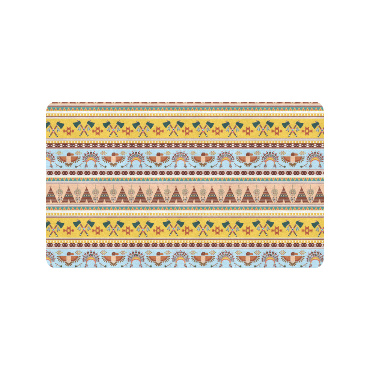 Native American Pattern Design Print Rubber Doormat