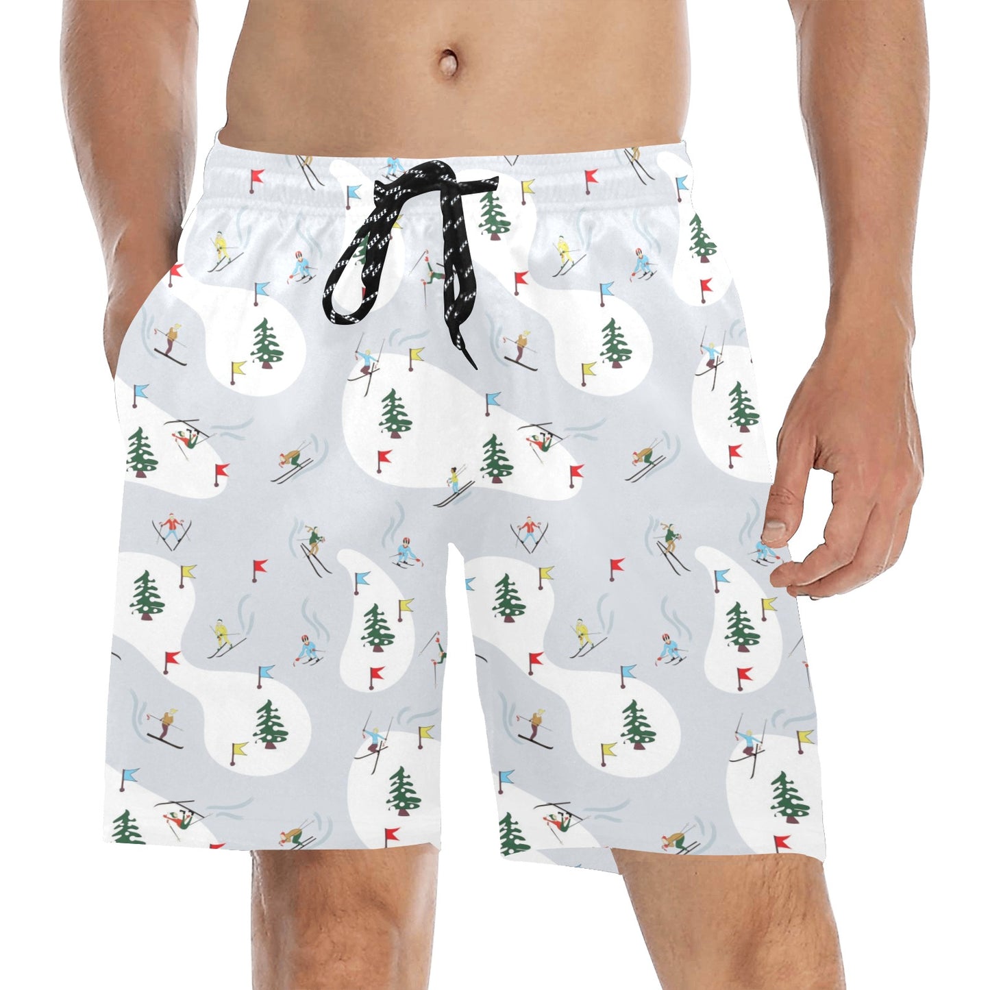 Ski Print Design LKS305 Men's Swim Trunks Beach Shorts
