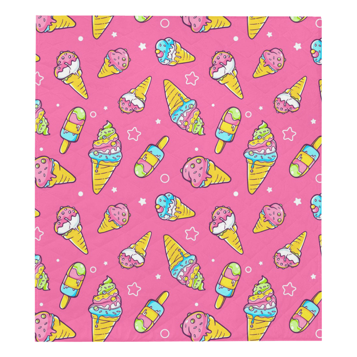 Ice Cream Pattern Print Design IC04 Premium Quilt