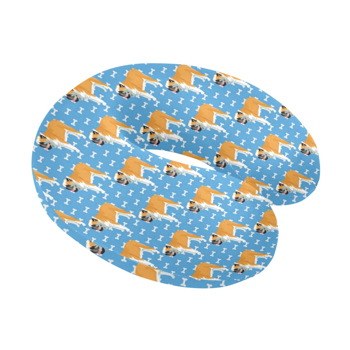 Bulldogs Pattern Print Design 06 U-Shaped Travel Neck Pillow