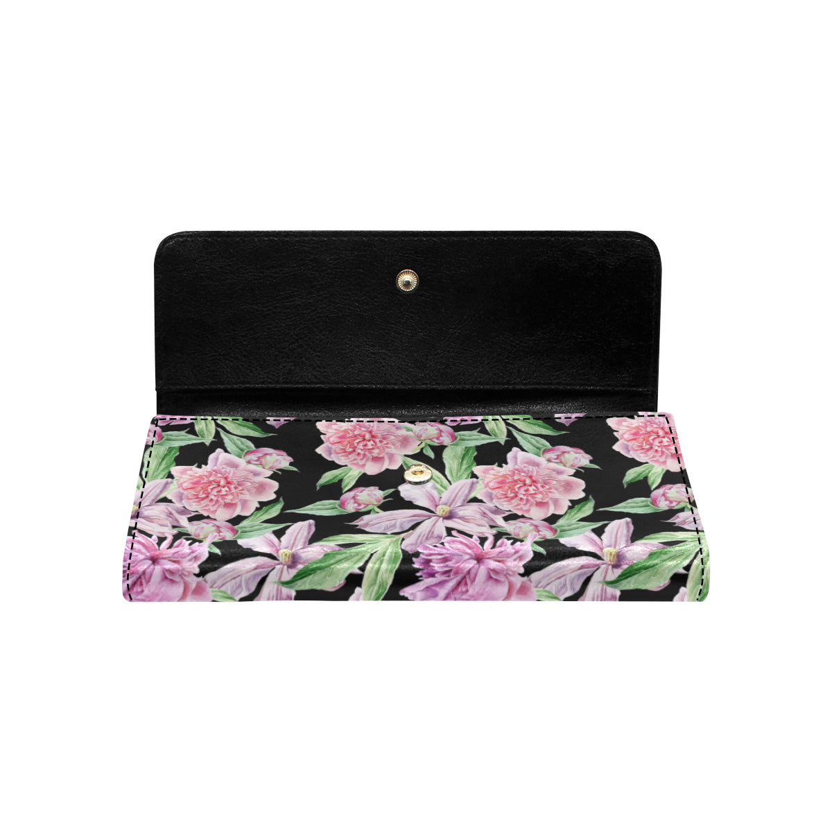Peony Pattern Print Design PE08 Women's Trifold Wallet