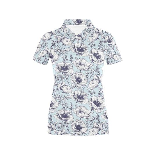 Anemone Pattern Print Design 02 Women's Polo Shirt